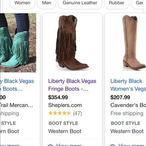 Size 8 Women’s Liberty Black fringe boots (brown)